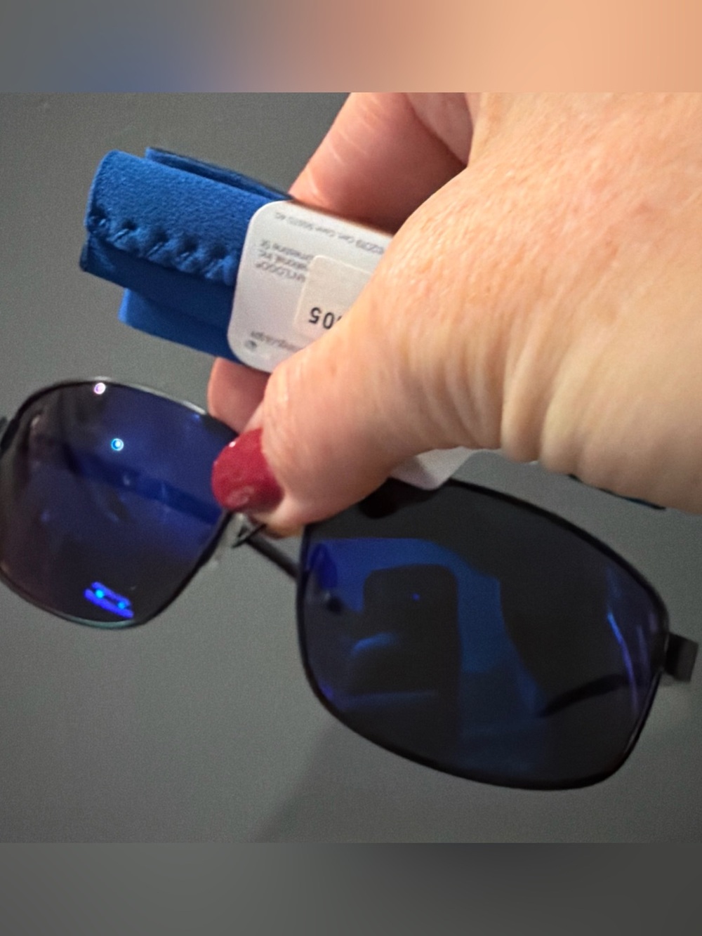 Panama Jack NEW UVA-UVB PROTECTION Rectangle Polarized Sunglasses BLUE Cord MENS